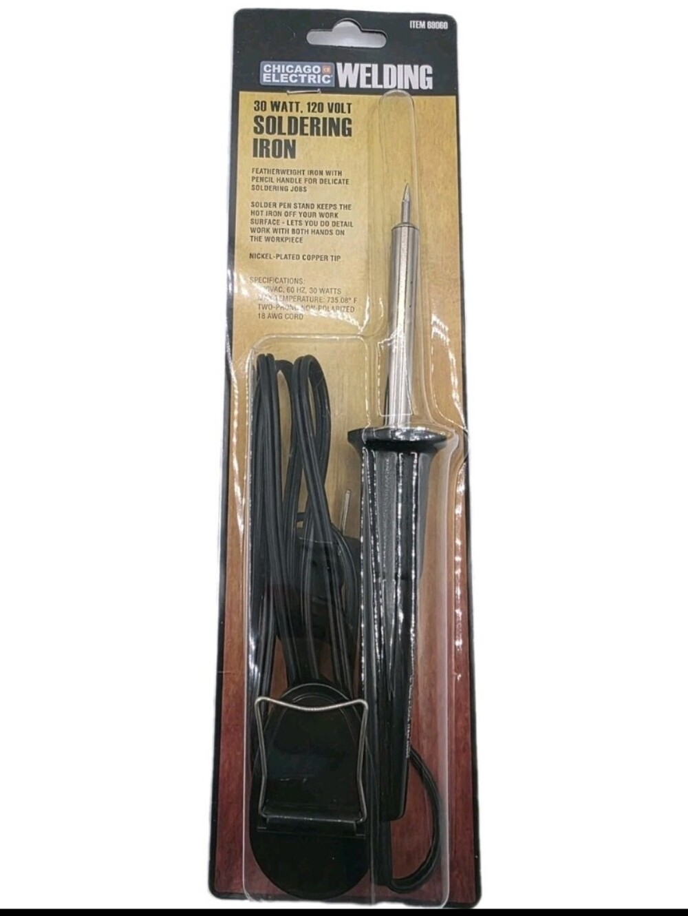CHICAGO ELECTRIC Welding SOLDERING IRON 30 WATT 120 VOLT NEW SEALED Repair Fix - Picture 3 of 3